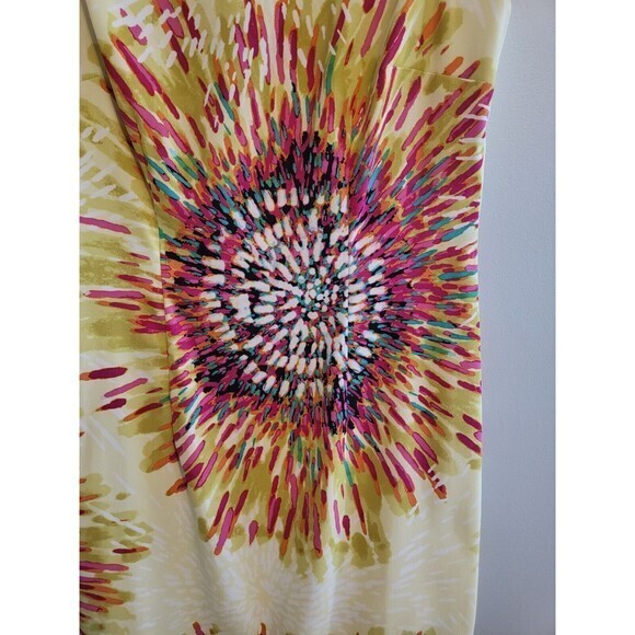 AGB Ivory Colorburst Shift‎ Dress Womens Size 6 Workwear Classy Sleeveless Midi - Picture 7 of 10